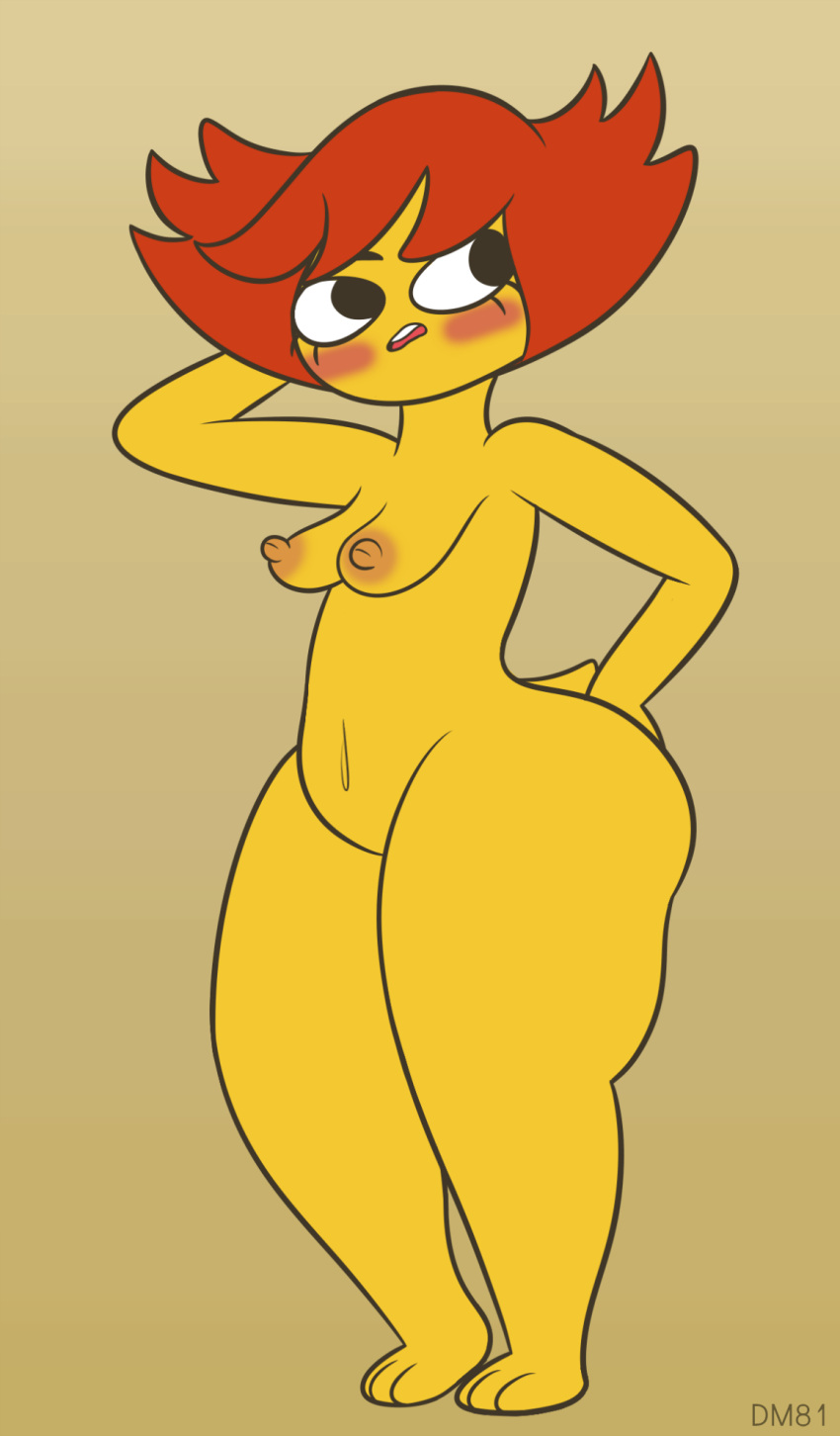 blush body breadwinners breasts darkmario81 female hair hi_res navel nickelodeon officialdm rambamboo_(breadwinners) red_hair solo toad_(disambiguation)