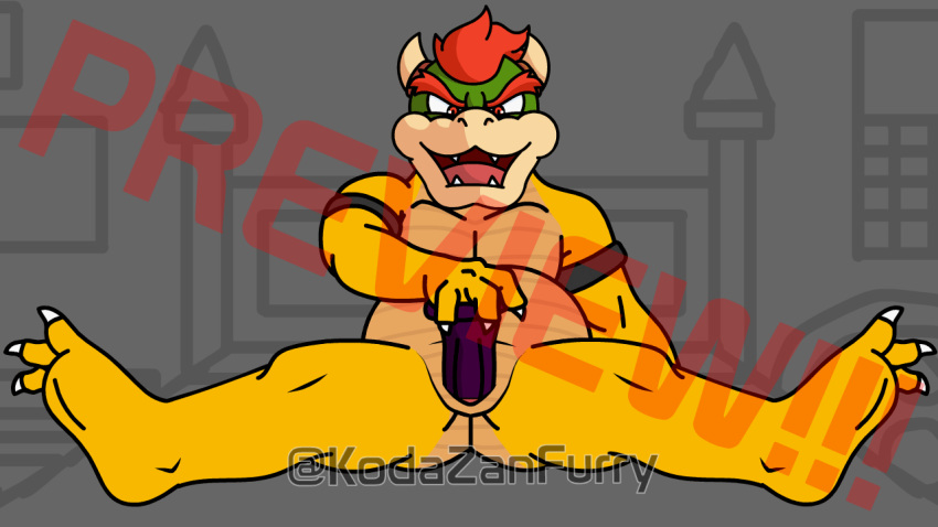 16:9 3_fingers animal_genitalia animated anthro bowser butt chubby_male claws dildo dildo_in_pussy dildo_insertion eyes_closed father feet fingers genital_slit genitals hair horn kodafurrzan koopa male male/male mario_bros muscular nintendo open_mouth overweight parent penetration red_eyes red_hair scalie sex_toy sex_toy_in_pussy sex_toy_insertion short_playtime slit solo teeth vaginal vaginal_penetration video_games widescreen yellow_body