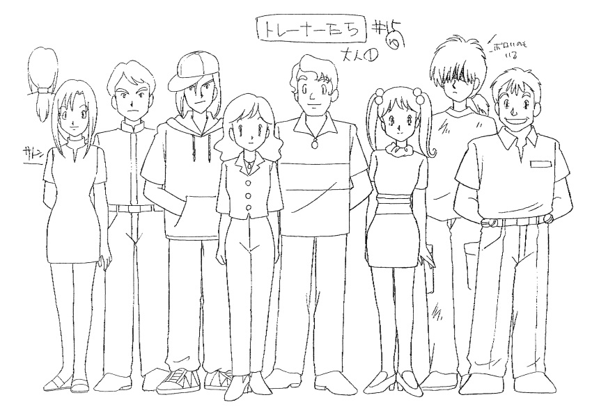 absurdres background_characters concept_art extra female greyscale highres male monochrome multiple_boys multiple_girls non-web_source pokemon pokemon_(anime) tagme very_high_resolution