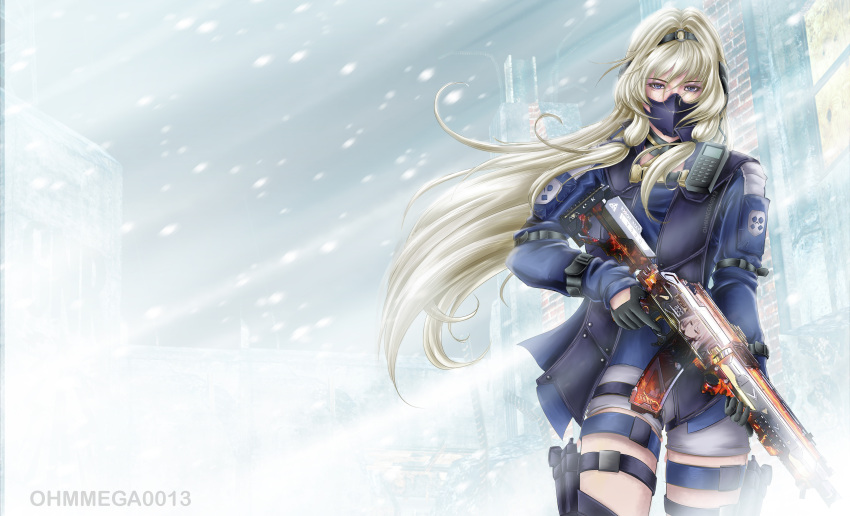 1girl absurdres an-94 an-94_(girls'_frontline) an-94_(girls'_frontline)_(cosplay) aqua_eyes artist_name artist_request assault_rifle blue_eyes call_of_duty call_of_duty:_mobile cosplay girls'_frontline gloves grey_hair gun hairband highres jacket rifle scylla_(call_of_duty:_mobile) tagme weapon