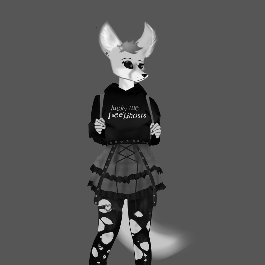 1:1 4k absurd_res adlerokonma animal_conquest animal_humanoid anthro belt black_and_grey black_and_white black_eyes blur_(disambiguation) bottomwear canid canid_humanoid canine canine_humanoid canis clothed clothing dark_clothing digital_drawing_(artwork) digital_media_(artwork) ear_piercing english_text expressionless facial_piercing female fennec fox full-length_portrait fur goth grey_background greyscale hair harness hi_res hoodie humanoid leg_harness legwear mammal mammal_humanoid monochrome nat_(adlerokonma) nat_mescudie natalie_mescudie nose_piercing piercing portrait serious shaded simple_background skirt solo stockings text text_on_clothing tight_clothing topwear torn_clothing torn_legwear torn_stockings trans_(lore) trans_woman_(lore)