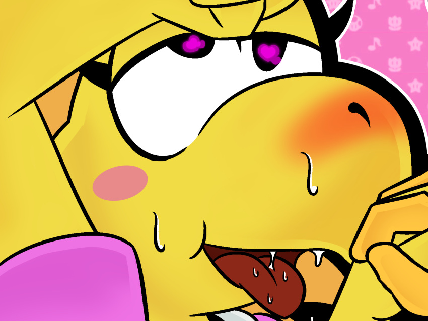 ahegao blush clothed clothing digital_media_(artwork) female hair hi_res koopa koopa_troopa koopie_koo looking_pleasured mario_bros nintendo open_mouth paper_mario paper_mario:_the_thousand_year_door scalie smile solo thunderfap tongue tongue_out video_games