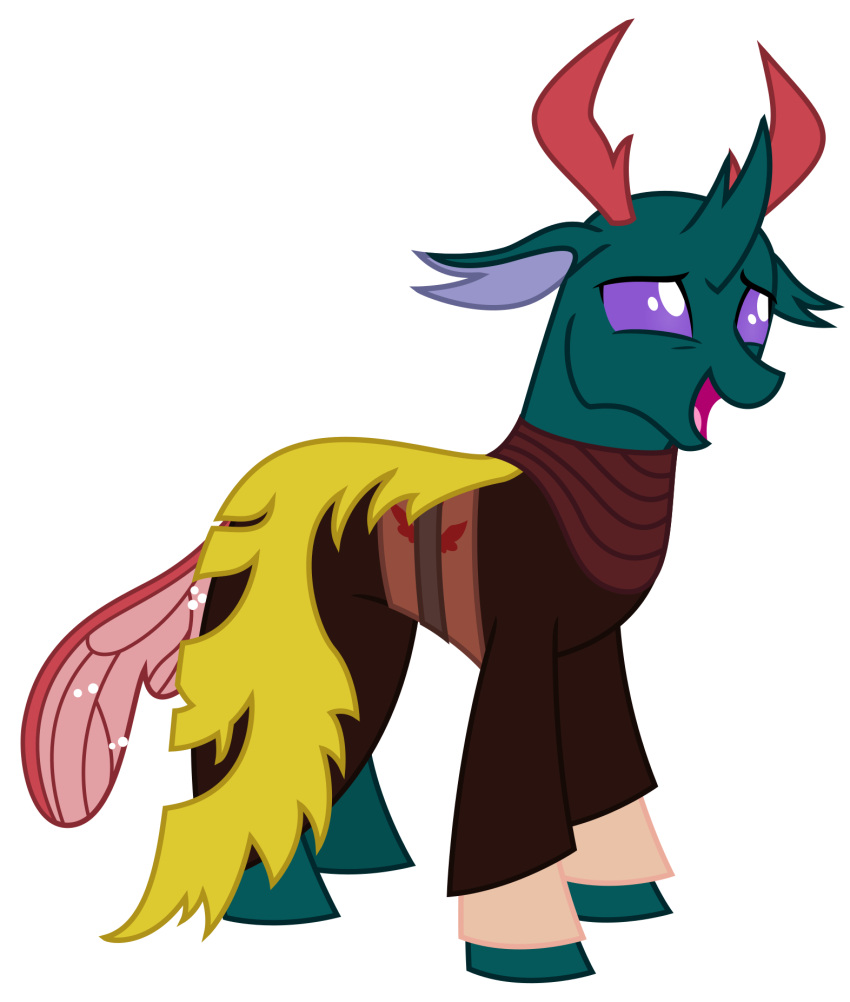 alpha_channel antlers arthropod batreaux changeling clothing cosplay friendship_is_magic hasbro hi_res horn my_little_pony no_irises no_pupils pharynx_(mlp) purple_eyes reformed_changeling simple_background sketchmcreations solo the_legend_of_zelda:_skyward_sword transparent_background vector