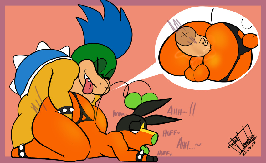 anal anal_penetration anthro backsack balls big_butt big_pecs bodily_fluids butt clothing clothing_aside digital_media_(artwork) domestic_pig duo eljelicsnsfw excited genital_fluids genitals hi_res huge_butt koopaling larry_koopa looking_back male male/male male_penetrating mammal mario_bros nintendo nintendo_entertainment_system nude open_mouth pecs penetration penis pok&eacute;mon pok&eacute;mon_(species) reptile scalie sex simple_background suid suina sus_(pig) tepig tepigfan101 text thick_thighs thong thong_aside tongue turtle underwear underwear_aside video_games wide_hips