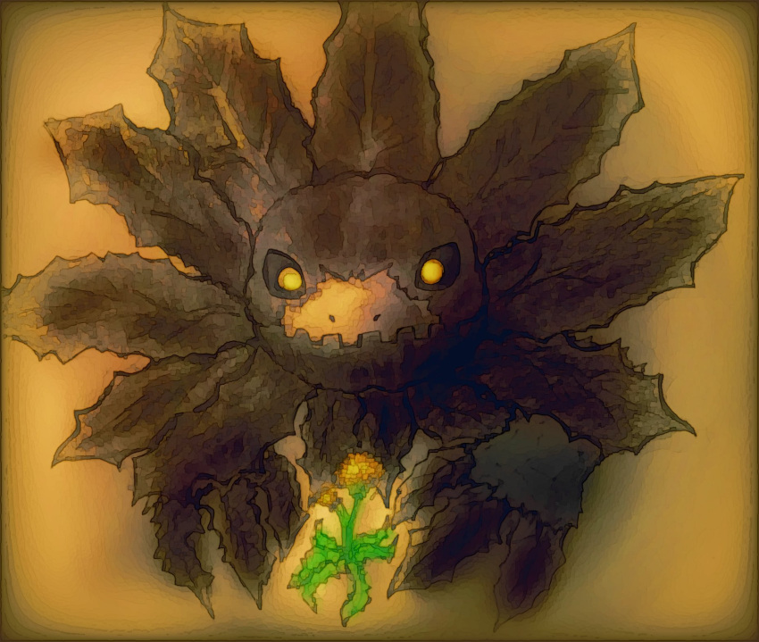 bandai_namco black_sclera claws dandelion digimon digimon_(species) dragon elemental_creature feral flora_fauna flower hi_res leaf petaldramon plant re07722035 solo yellow_eyes