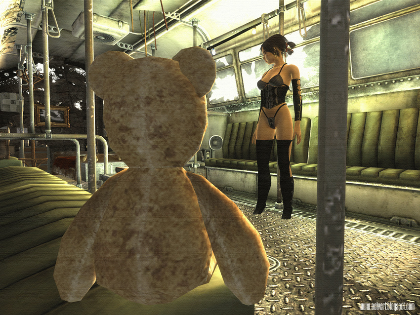 bear biohazard bus fallout fallout_3 nuclear princess teddy teddy_bear wasteland