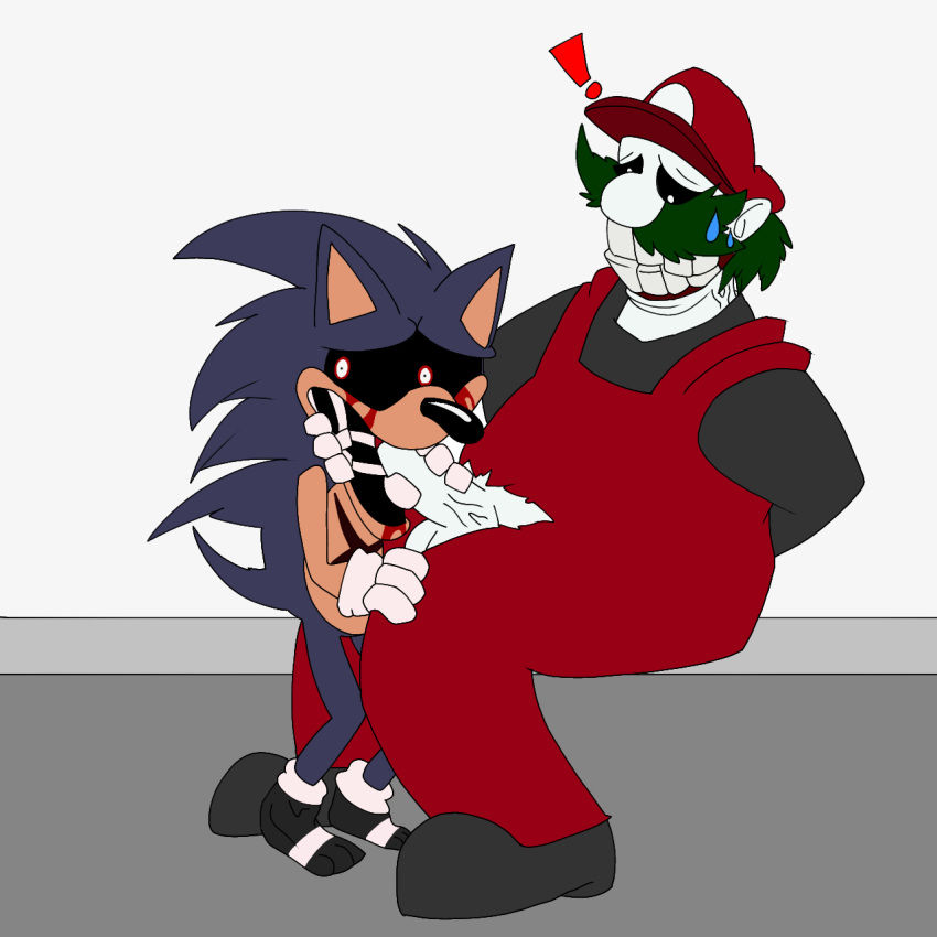 1:1 anthro demon duo eulipotyphlan forced hedgehog hi_res human humanoid lord_x male male/male mammal mario mario.exe mario_bros mx(mari0_b0t) nintendo oral sega sonic.exe sonic_the_hedgehog sonic_the_hedgehog_(series) video_games