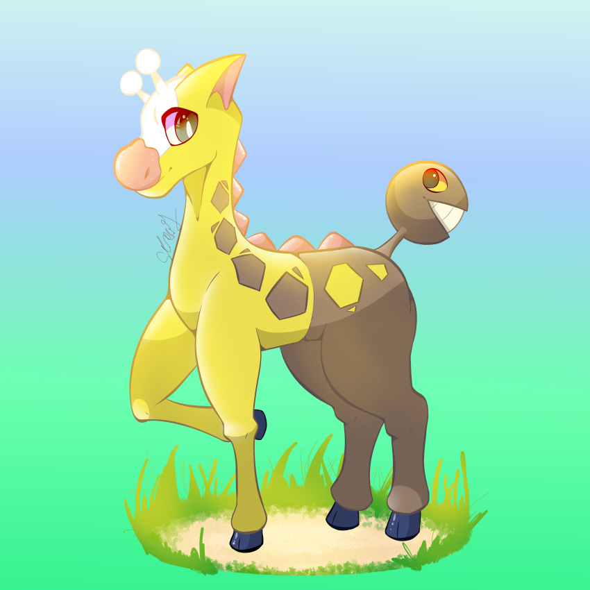 absurd_res equid equine feral girafarig giraffe giraffid hi_res hooves living_tail male mammal nintendo pok&eacute;mon pok&eacute;mon_(species) solo starchybeans unusual_anatomy unusual_tail video_games