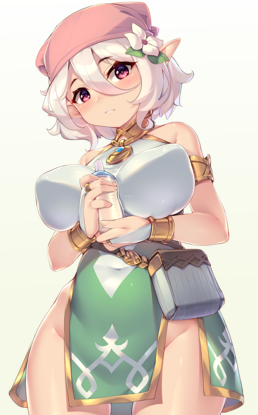 absurd_res big_breasts blush breasts clothing elf female hair hi_res humanoid humanoid_pointy_ears kokkoro_(princess_connect!) looking_at_viewer not_furry princess_connect!_re:dive sgt-jz short_hair solo