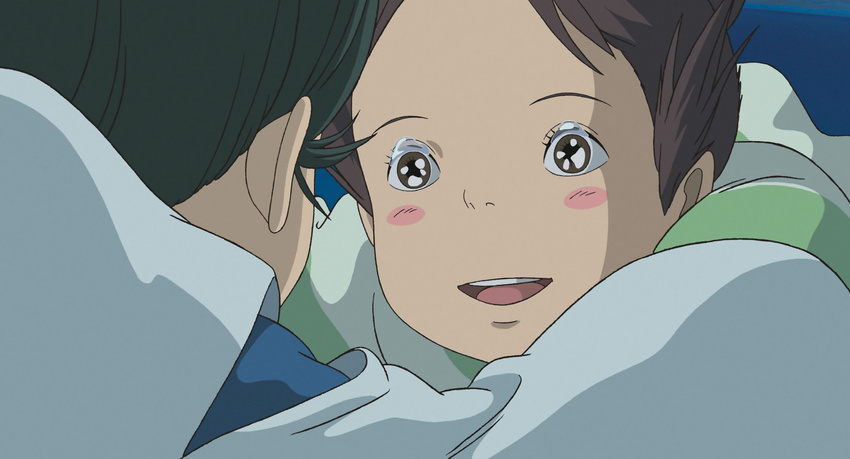 black_hair ear ghibli nigihayami_kohaku_nushi ogino_chihiro sen_to_chihiro_no_kamikakushi smile spirited_away tearing_up