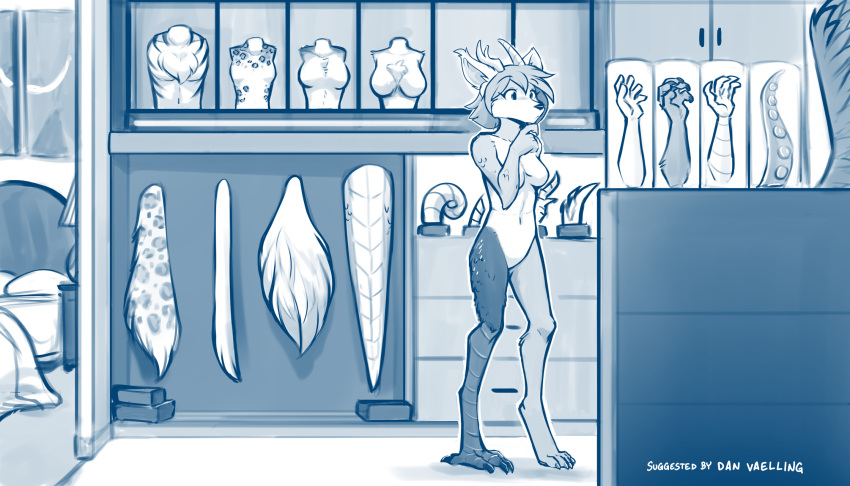 anthro antlers bed bedroom bird_feet bovid_horn breasts canid canine caprine_horn chest_tuft chimera_(twokinds) closet conditional_dnp domestic_cat dragon felid feline felis female fur furniture goat_horn hair hi_res horn hybrid leopard male mammal nude pantherine patchwork_creature scale_(disambiguation) sketch snow_leopard solo spots tail tentacles tom_fischbach tuft twokinds webcomic webcomic_character wings