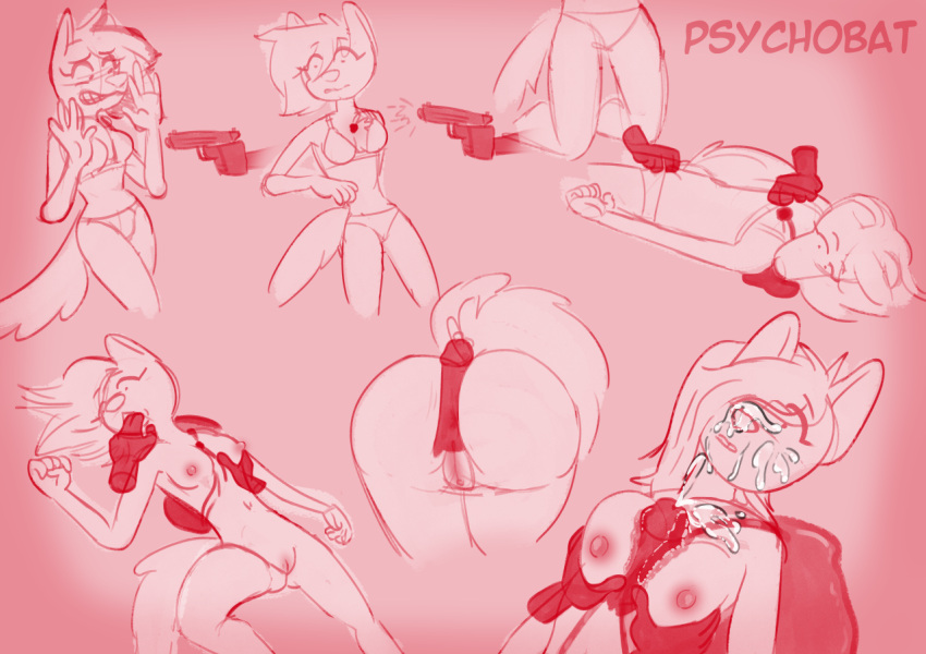 anthro azzy_blackwater bodily_fluids bra breast_play breasts clothing corpse cum death female forced genital_fluids genitals gun hands hot_dogging icarus_aresane killing male mouth_play necrophilia penis psychobat ranged_weapon rape sex shooting titfuck underwear undressing weapon