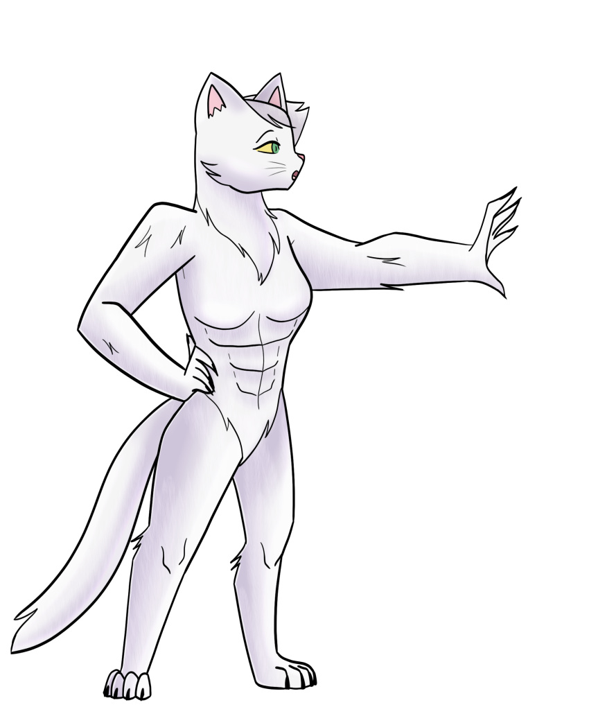 abs absurd_res after_transformation anthro fan_character felid feline female fluffy fur hi_res japanese leopard mammal muscular muscular_female pantherine revampedroses solo were werecat werefelid werefeline white_body white_fur yukio_hyo_(the_dumpster_daddy)