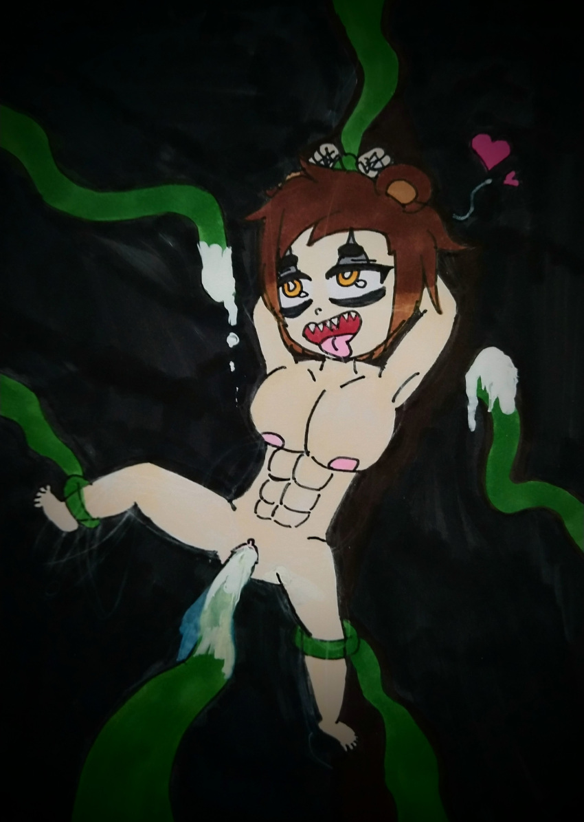 absurd_res ahegao alternate_species andromorph bodily_fluids cum five_nights_at_freddy's five_nights_at_freddy's_4 genital_fluids genitals hi_res human humanized intersex looking_pleasured male mammal nightmare_freddy_(fnaf) pussy scottgames solo tentacle_sex tentacles ursid video_games yuuki_momofox_(artist)