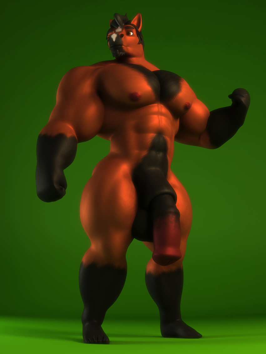 3d_(artwork) 5_fingers 5_toes abs absurd_res animal_genitalia animal_penis anthro anthroanim balls big_balls big_muscles big_pecs big_penis black_balls black_facial_hair black_feet black_hair black_hands brown_eyes digital_media_(artwork) equid equine equine_penis facial_hair feet fingers fist flexing flexing_bicep genitals green_background hair hi_res horse huge_balls huge_penis hyper hyper_genitalia hyper_penis male mammal mottled mottled_genitalia mottled_penis muscular muscular_anthro muscular_male navel nipples pecs penis sebastian_horse shadow sheath simple_background solo standing toes