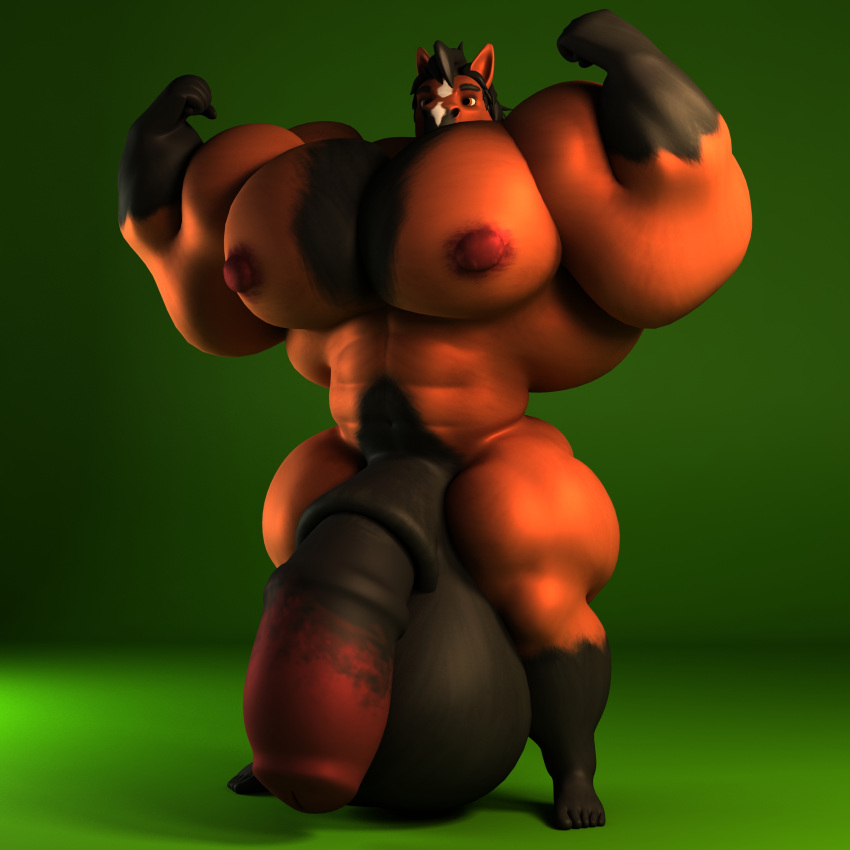 3d_(artwork) 5_fingers 5_toes abs absurd_res animal_genitalia animal_penis anthro anthroanim balls big_balls big_muscles big_nipples big_pecs big_penis black_balls black_feet black_hair black_hands brown_body brown_eyes brown_fur chest_tuft digital_media_(artwork) equid equine equine_penis feet fingers fist flexing flexing_both_biceps fur genitals green_background hair hi_res horse huge_balls huge_muscles huge_pecs huge_penis hyper hyper_balls hyper_genitalia hyper_muscles hyper_penis looking_at_viewer male mammal mottled mottled_genitalia mottled_penis muscular muscular_anthro muscular_male navel nipples pecs penis sebastian_horse shadow simple_background solo standing thick_thighs toes tuft