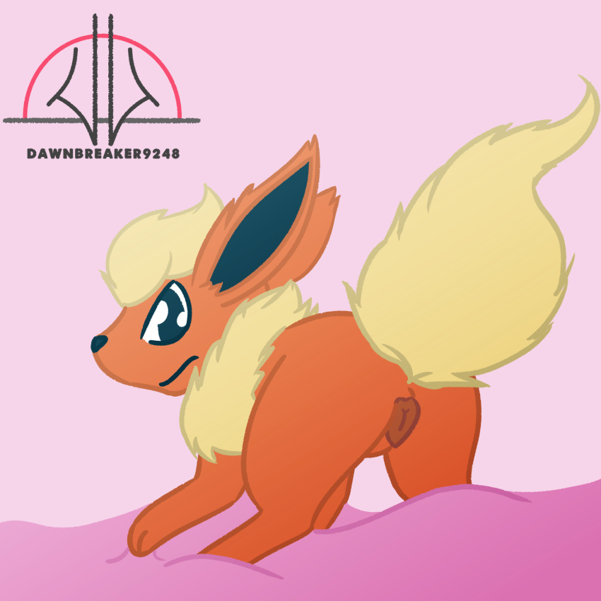 1:1 ambiguous_gender angry dawnthemetamon ditto_(pok&eacute;mon) duo eeveelution female feral flareon fur hi_res nintendo orange_body orange_fur pink_body pok&eacute;mon pok&eacute;mon_(species) rear_view video_games yellow_body yellow_fur