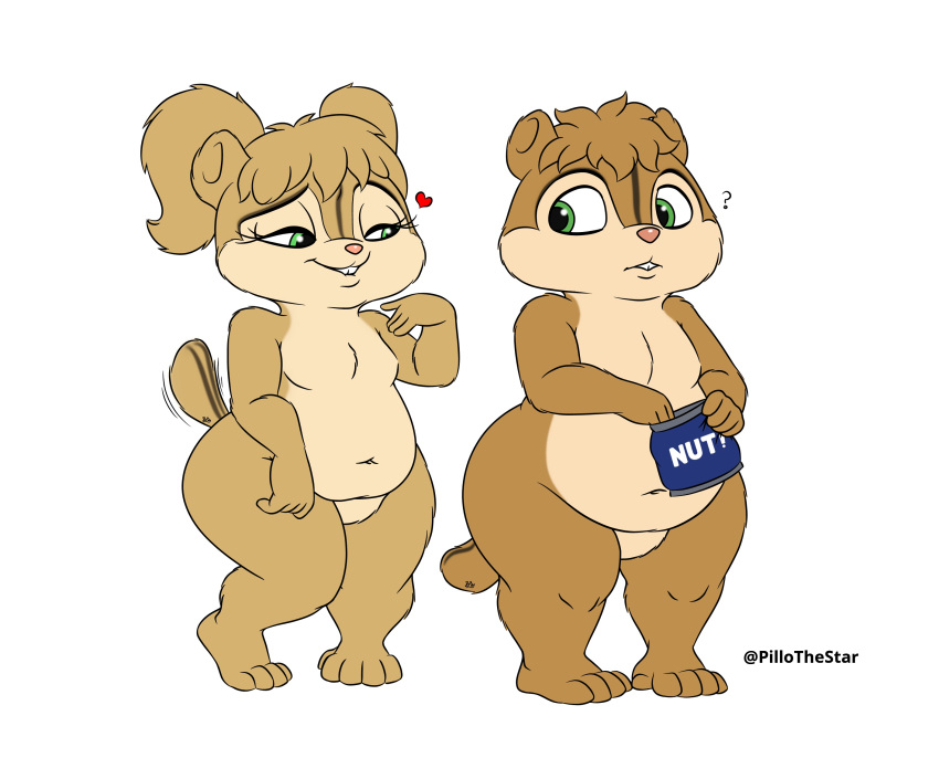 &lt;3 alvin_and_the_chipmunks anthro bedroom_eyes belly belly_overhang bite biting_lip biting_own_lip bottomwear breasts brown_body brown_fur buckteeth chipmunk chubby_belly chubby_cheeks chubby_female chubby_male cleavage clothed clothing duo eating eleanor_miller eyebrows eyelashes female feral fluffy fluffy_ears fluffy_hair fluffy_tail food fruit fur green_eyes ground_squirrel hair half-closed_eyes heart_reaction hi_res lidded_eyes light_brown_body light_brown_fur lips looking_at_another looking_at_partner male male/female mammal multicolored_body multicolored_fur narrowed_eyes navel nude nut_(fruit) paws pigtails pillothestar pink_nose plant question_mark rodent romantic romantic_couple sciurid scruffy_hair seductive self_bite slightly_chubby small_breasts tail_motion tailwag teeth theodore_seville thick_bottom_lip thick_thighs topwear two_tone_body two_tone_fur unf wide_eyed