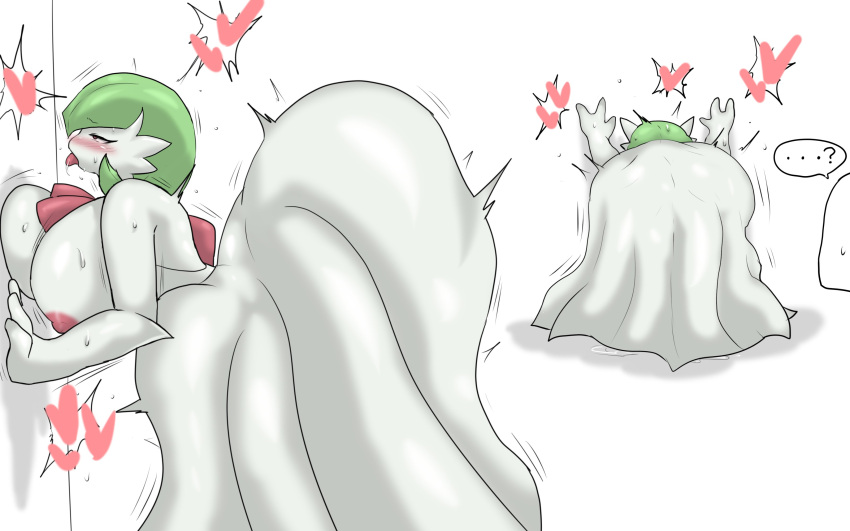 &lt;3 absurd_res against_surface against_wall ahegao areola arm_support being_watched big_breasts black_eyes blush bodily_fluids breasts chest_spike clothing cum cum_on_ground dress enigi09 female gardevoir genital_fluids green_body green_hair group hair hi_res humanoid humanoid_on_humanoid hunched_over interspecies kirlia larger_female looking_at_another looking_pleasured male male/female mammal mega_evolution mega_gardevoir nintendo nipples open_mouth penetration pok&eacute;mon pok&eacute;mon_(species) pseudo_clothing question_mark ralts rear_view red_areola red_nipples sex shaking side_view simple_background size_difference spikes spikes_(anatomy) standing stealth_sex suspicious sweat thrusting tongue tongue_out tremble_spikes under_dress video_games white_background white_body white_clothing white_dress young