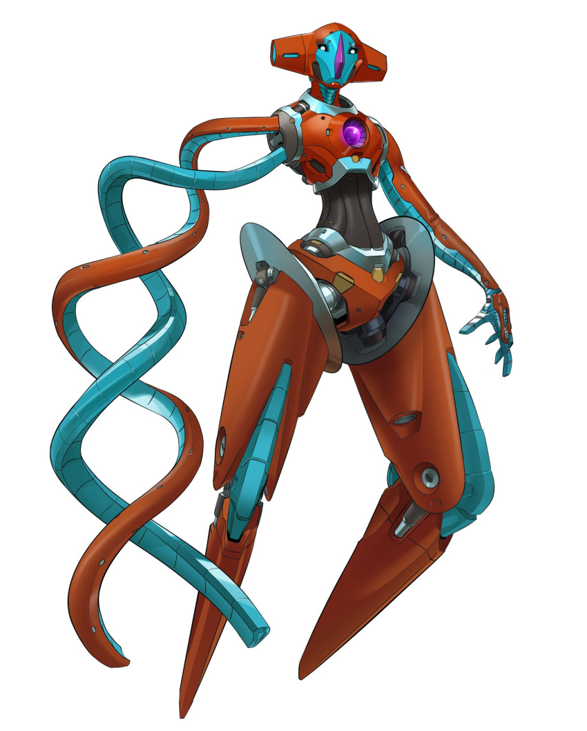 alien black_sclera colored_sclera deoxys floating full_body gifer_art highres joints looking_at_viewer mecha mecha_focus mechanical_tentacles mechanization no_humans pokemon pokemon_(creature) robot robot_joints science_fiction simple_background solo tentacles white_background white_eyes wide_hips