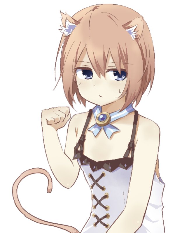 The Big ImageBoard (TBIB) - 1girl animal ears bare shoulders blanc blancpig yryr blue eyes brown ...
