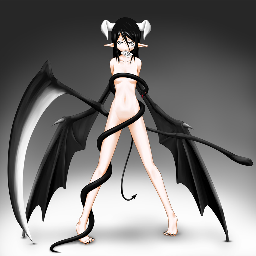Demon Girl Porn Girl Ass Atomix Barefeet Barefoot Bat Wings Blue