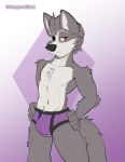 anthro bulge canid canine canis clothing colored eye_patch eyewear hi_res male male/male mammal nintendo sketch solo star_fox underwear whippedmint wolf wolf_o&#039;donnell