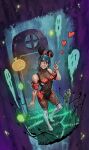  absurdres alternate_costume aqua_(kingdom_hearts) blue_eyes blue_hair halloween halloween_costume highres kingdom_hearts looking_to_the_side mickey_mouse_ears smile steadyknight 