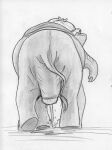 amniotic_fluid amniotic_sac birth bodily_fluids bonnet butt clothing elephant elephantid female feral genital_fluids genitals hat headgear headwear labor leovictor mammal mrs._jumbo paintbrush_tail placenta proboscidean proboscis_(anatomy) pushing pushing_out pussy rear_view shawl solo standing trunk_(anatomy) vaginal vaginal_canal