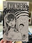  1boy 1girl atom_eve commission earrings english_text eyeball highres invincible_(character) invincible_(series) jewelry long_hair mark_grayson marker_(medium) parody photo_(object) ryan_ottley samantha_eve_wilkins signature traditional_media uzumaki 