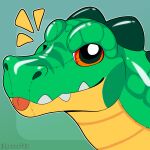 animate_inanimate crocodile crocodilian crocodylid green_body hi_res inflatable living_inflatable orange_eyes pool_toy reptile scalie symrea