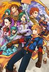  5boys bad_id bad_pixiv_id belt black_hair blonde_hair blue_eyes blue_hair braid brown_eyes bubble cape claws crown_(golden_sun) facial_hair fire glasses gloves golden_sun golden_sun:_dark_dawn green_eyes green_hair harumani_(golden_sun) himi_(golden_sun) karis_(golden_sun) leoleo_(golden_sun) lightning multiple_boys multiple_girls muuto_(golden_sun) pantyhose ponytail purple_eyes red_eyes red_hair robe scarf spiked_hair staff stella_(golden_sun) stubble sword terry_(golden_sun) touge78 twin_braids twintails weapon 