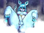 anthro anus balls biggooer breasts butt eeveelution feet generation_4_pokemon genitals glaceon gynomorph hi_res intersex nintendo paws penis pokemon pokemon_(species) solo toe_curl trans_(lore)