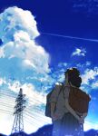  1boy 1girl blue_sky cloud cloudy_sky couple highres jorori kiss original sky 