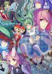  6+girls :&lt; alice_(wonderland) alice_(wonderland)_(cosplay) alice_in_wonderland animal_ears bad_id bad_pixiv_id book bow bowtie bunny_ears card cat_ears cheshire_cat cheshire_cat_(cosplay) clock cosplay crown dress floating_card green_hair gumi hat hatsune_miku highres kagamine_len kagamine_rin kaito kamui_gakupo long_hair mad_hatter mad_hatter_(cosplay) megurine_luka meiko multiple_boys multiple_girls nicohi pipe queen_of_hearts queen_of_hearts_(cosplay) sf-a2_miki tears thighhighs tweedledee tweedledee_(cosplay) tweedledum tweedledum_(cosplay) twintails very_long_hair vocaloid white_rabbit white_rabbit_(cosplay) 