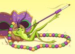 amphibian anthro breasts cigarette clothing drug_usage drugs featureless_breasts female fluttershythekind frog hat hat_only headgear headgear_only headwear headwear_only hi_res jewelry mask mostly_nude necklace princess_tiana smoking smoking_cigarette smoking_pipe solo the_princess_and_the_frog