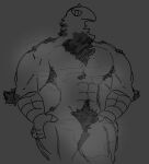 2023 2d abs anthro avian big_pecs bird corvid corvus_(genus) crow excessive_fluff fluffybeeboy grey_background greyscale looking_at_viewer male march_(month) monochrome muscular muscular_anthro muscular_male musk musk_clouds oscine passerine pecs simple_background solo thick_thighs