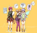  angel_beats! animal_ears bunny_ears cat_ears corset costume fairy halloween instrument irie_(angel_beats!) iwasawa kono_sanorou military military_uniform multiple_girls sekine sleeves_rolled_up suspenders tail thighhighs translation_request ukulele uniform 