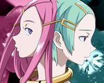  anemone_(eureka_seven) aqua_hair eureka eureka_seven eureka_seven_(series) hair_ornament hairclip multiple_girls pink_hair purple_eyes wallpaper 