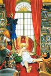  armchair ash_(gunbird) aviator_cap barefoot blonde_hair blue_eyes book bookshelf broom bunny chair coat_rack curtains dress dressing feet flight_goggles goggles gunbird hand_on_own_cheek hand_on_own_face highres holding_another's_foot indoors jacket marion messy_hair nakamura_hirofumi nightgown official_art out_of_frame pillow pomupomu psikyo shelf single_sock sock_pull socks soles solo_focus staff tetsu_(gunbird) tuxedo valnus window witch yuan_nang 