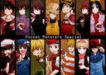  6+boys backwards_hat bandana black_(pokemon) black_dress blonde_hair blue_(pokemon) blue_eyes blue_hair brown_hair crystal_(pokemon) diamond_(pokemon) dress emerald_(pokemon) everyone fingerless_gloves gloves gold_(pokemon) green_eyes hat holding holding_poke_ball long_hair multiple_boys multiple_girls odamaki_sapphire one_eye_closed ookido_green open_mouth pearl_(pokemon) platinum_berlitz poke_ball pokemon pokemon_(game) pokemon_bw pokemon_special red_(pokemon) red_eyes red_hair ruby_(pokemon) scarf short_hair silver_(pokemon) smile umeko_(0516) yellow_(pokemon) yellow_eyes 