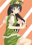  black_hair blue_eyes cosplay ganaha_hibiki hiryuu_kai_(hiryukai58) hong_meiling hong_meiling_(cosplay) idolmaster idolmaster_(classic) long_hair pose solo touhou 