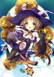  bad_id bad_pixiv_id broom candy food halloween hat jack-o'-lantern kan_satomi lantern lollipop original pumpkin solo witch witch_hat 