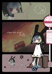  animal_ears bad_id bad_pixiv_id blue_hair bunny bunny_ears bus bus_stop comic ground_vehicle himehi motor_vehicle original red_eyes silent_comic 