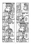  4koma blush_stickers chikuwabu comic eyelashes ghost greyscale hairband hard_translated hug konpaku_youmu konpaku_youmu_(ghost) monochrome multiple_4koma multiple_girls open_mouth saigyouji_yuyuko sleeping smile touhou translated wavy_mouth 