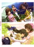  clannad fujibayashi_ryou furukawa_nagisa ibuki_fuuko ibuki_kouko ichinose_kotomi ikeda_kazumi seifuku wedding_dress 