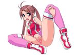  amami_amayu blush bottomless choujuushin_gravion gusuku_luna no_panties open_mouth pussy solo spread_legs spread_pussy thighhighs transparent_background uncensored 