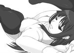  breasts greyscale kurusugawa_ayaka large_breasts monochrome nude pussy shichimenchou solo spread_legs thighhighs to_heart 