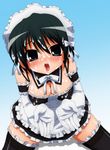  absurdres breasts cum cum_on_body cum_on_breasts cum_on_hair cum_on_upper_body facial highres kore_ga_watashi_no_goshujin-sama large_breasts maid nakabayashi_yoshitaka's_maid_uniform non-web_source open_mouth sawatari_izumi solo sugimura_tomokazu thighhighs 