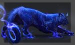  2022 ambiguous_gender blue_body blue_eyes blue_fur digital_media_(artwork) felid feral fur mammal nukerooster pantherine solo 
